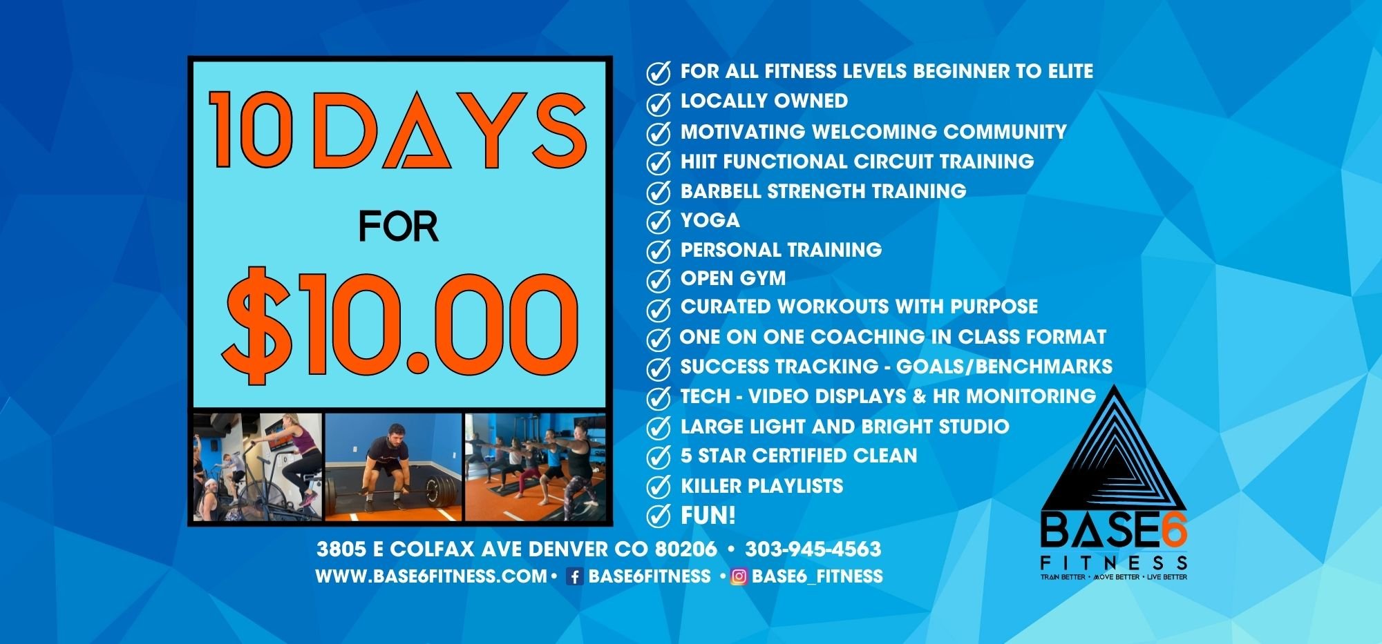 Current Offer Base6Fitness Longevity based Denver Functional